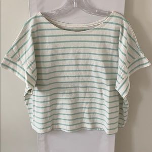 Madewell Stripped Boxy Cropped Top NWT